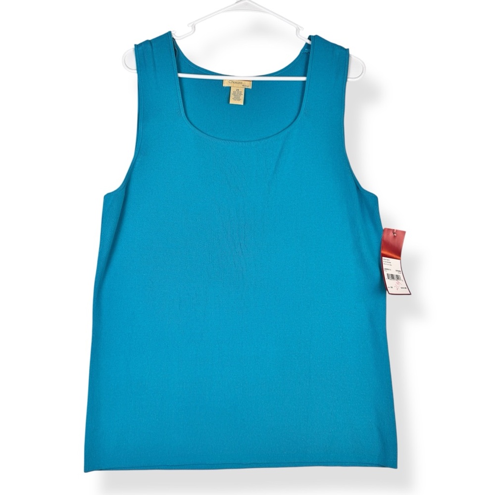 Choices Knit Tank Top Womens Plus 2X Scoop Neck Stretch‎ Sleeveless Stretch NWT